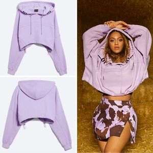Adidas x Ivy Park Hooded Shrug Purple Glow L